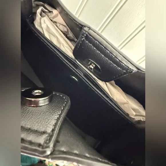 House of Harlow 1960 Black Leather Crossbody Bag - Picture 3 of 6